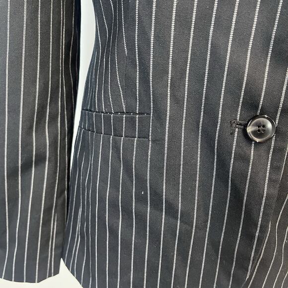 Chadwick's Blazer Jacket size 6 Tall Black Pinstripe Career Church Professional - Picture 4 of 9
